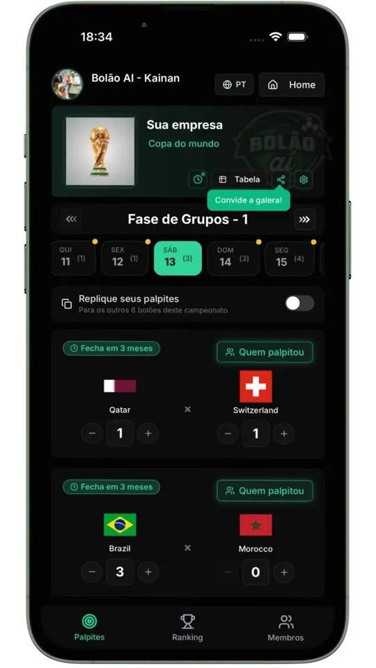 Bolão AI - Plataforma de bolão corporativo Copa 2026