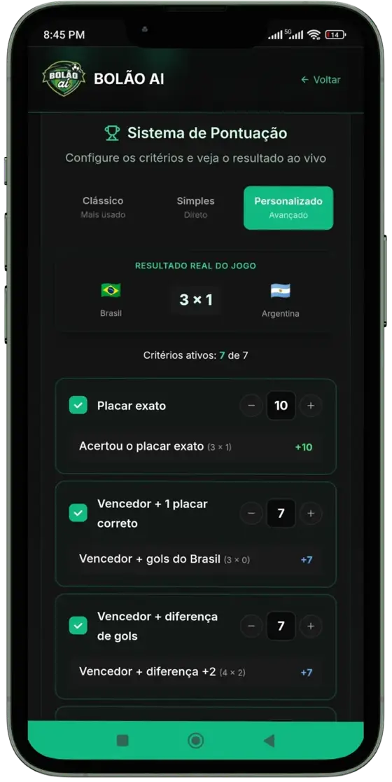 Escolher pontuação